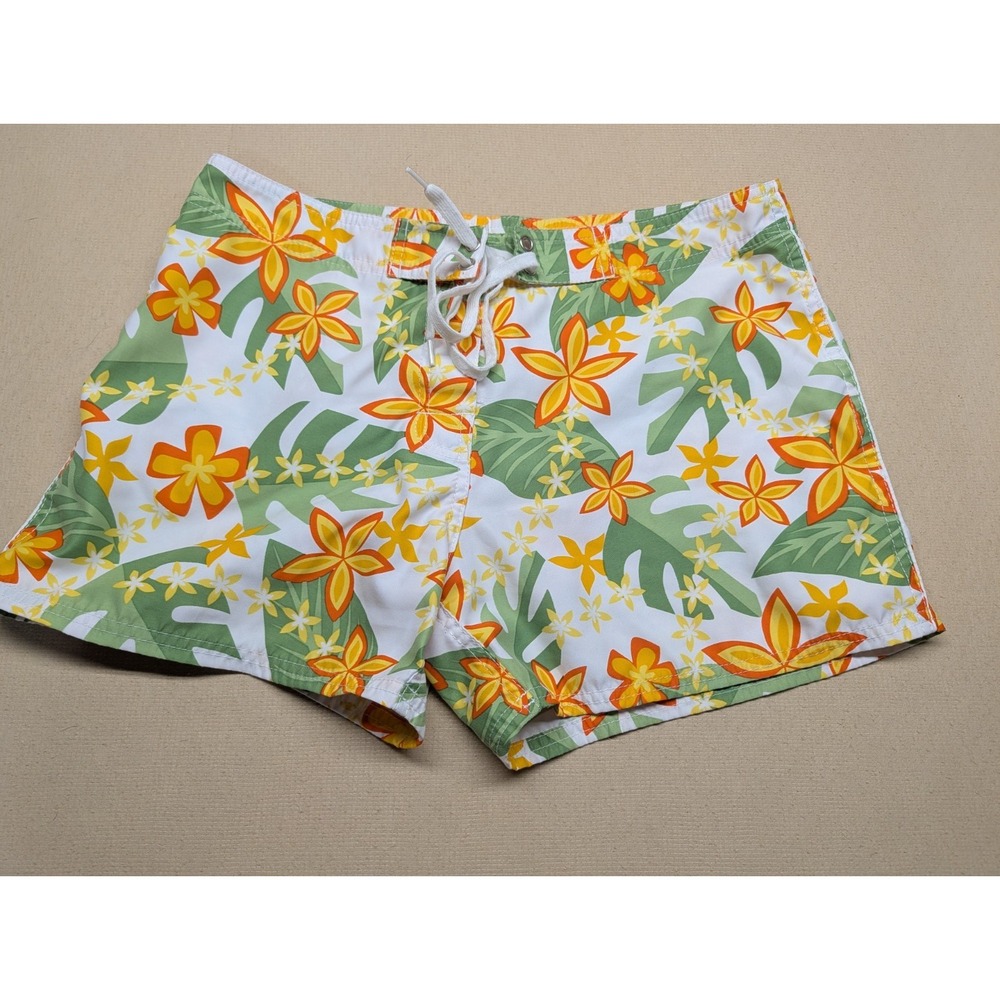 Crazy Shirt Hawai'i Orig Juniors Board Shorts Size 9 Yellow Green White Nylon
